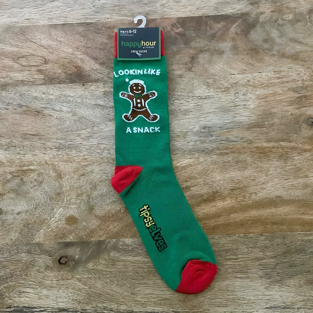5/$20 NEW Adult Lookin' Like A Snack Gingerbread Christmas Socks